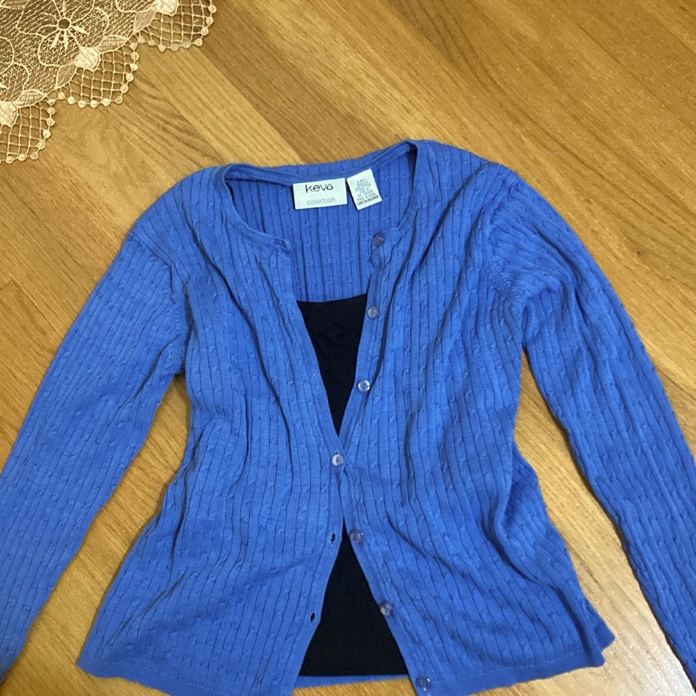 Baby Blue Knit Button-Up 🩵